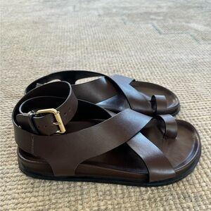 A Emery leather sandals - dark brown - size 38